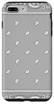 Coque pour iPhone 7 Plus/8 Plus Gris clair, motif bandana gris bébé, hip hop, street wear.