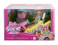 Barbie Stacie Racer Doll with Go-Kart Toy Car, Dog, Accessories toy New with Box