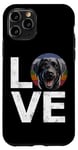 Coque pour iPhone 11 Pro Labrador Retriever Love Rétro Noir Labrador Chien Maman Papa