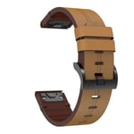 Garmin Quatix 5 Sapphire Klockarmband i läder, 22mm - Brun