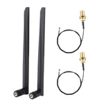 Kafuty 2PCS M.2/NGFF Network Card Cable and 2x 6DBi Antenna for Intel 9260NGW /7265AC/9650AC /BCM94360 SMA Head Compatible with Various Network Card Modules
