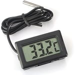 Digital LCD Termometer Temperaturmätare med Extern Sond för Kyl Frys Kylskåp Akvarium - Svart batteri ingår ej