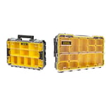 Stanley FatMax FMST82967-1 Stackable Tool Box with Transparent Lid and 10 Sorting Inserts & FATMAX Pro 2/3 Shallow Stackable Storage Organiser for Small Parts