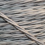 Art Deco Emporium PRE-CUT 1 Meter Length Vintage Styled British Silver Coloured Cloth Covered Braided Twist Flex - Electric Cable 3 Core; Electrical Wire 6Amp; Lighting Lead 0.75mm