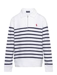 Striped Spa Terry Quarter-Zip Sweatshirt Sweat-shirt Tröja White Ralph Lauren Kids