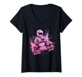 Womens Go Kart Racing Girls Racer Pink V-Neck T-Shirt