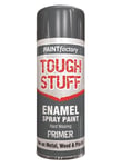 Enamel Grey Spray Paint Gloss Tough Stuff Hard Wearing Metal Plastic 400ml