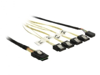 Delock - SATA/SAS-kabel - SAS 6Gbit/s - mini-SAS (SFF-8087) till SATA, sidoband - 1 m
