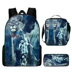 3 st/set fotbollsstjärna Lionel Messi ryggsäck student skolväska Y P2 3 st set P2 P2 3Pcs Set