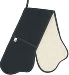 British Textile Double Oven Glove - Black - Oven Mitt 100% Cotton Made in the UK