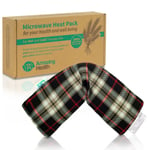 Amazing Health Microwave Wheat Bag - Pain Relief Heat Pack Beige Tartan Scented