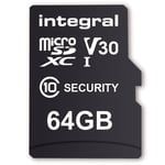 Integral Micro SD Card for Dash Cam Security Cam 4K Video V30 U3 High Endurance card 64GB