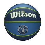 Wilson Ballon de Basket, NBA TEAM TRIBUTE, MINNESOTA TIMBERWOLVES, Extérieur, caoutchouc, taille : 7