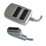 2 Two Way Scart Splitter Switch Box AV Adaptor 2 Devices into 1 TV or Vice Versa