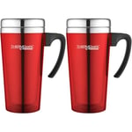 ThermoCafé by Thermos Translucent Travel Mug, Red, 420 ml (Pack of 2)