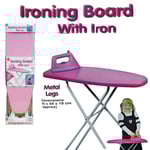 X2 SET Basdon 714 Toy Wash Day 2 Rotary Airer Ironing Board Iron Laundry Basket 
