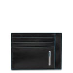 PIQUADRO Blue Square Credit Card Holder with 6 Credit Card Slots, 11 cm, 0.27 litres, Black