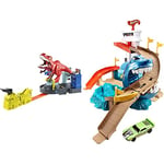 Hot Wheels T-Rex Rampage Play Set & Color Shifter Sharkport Showdown, Playset Shark thematic, Includes Toy Car, for Kids 4 Years+, BGK04 - Amazon Exclusive