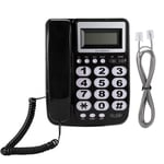 FANXIY Desktop Corded Landline Telephone Clear Communications Caller ID Display With Speakerphone for Home Office(black)