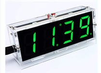 Reland Sun Kit d'horloge 4 numérique DIY LED PCB pour la pratique de la soudure et l'apprentissage de l'électronique + boîtier transparent (vert)