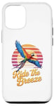 Coque pour iPhone 15 Pro T-shirt « Soar the Breeze » Motif perroquet tropical