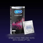 Durex Intense Condoms Latex Extra Safe Ribbed and Dotted Pack 12