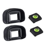 5D MK III Eyecup Camera Eyepiece Viewfinder for Canon EOS-1D/1D X/ 1Ds/ 5D Mark III IV, Replaces Canon EG & Bubble Spirit Level Hot Shoe Cover [2+2 Pack]