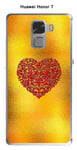Coque Huawei Honor 7 design Fond or coeur rouge, Ti amo