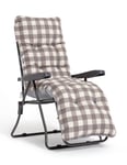 Argos Home Check Folding Recliner Garden Chair - Grey