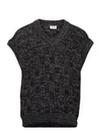 Square Knit Vest Designers Knitwear Knitted Vests Black Filippa K
