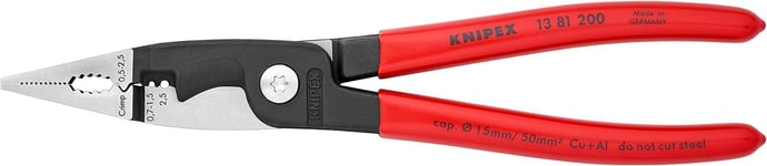 Knipex Pliers for Electrical Installation black atramentized, plastic coated 20