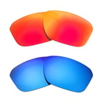 Walleva Fire Red + Ice Blue Polarized Lenses For Oakley Split Shot Sunglasses