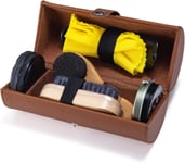 UK Shoe Polish Kit Cleaning Shine Care Barrel Set For Brown Black Leather...