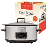 Crockpot Sizzle & Stew 6.5L Induction Slow Cooker - Silver