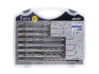 Alpen 80704100100 Set med hårdmetallhammare 8 delar 5 mm, 6 mm, 6 mm, 8 mm, 8 mm, 8 mm, 10 mm, 12 mm SDS-Plus 1 set