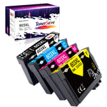 4 Tonersave 603XL Ink Cartridges Replacement for Epson Multipack 603XL 603 for Epson Expression Home XP-3100 XP-2100 XP-4105 XP-2105 XP-4100 XP-3105 WorkForce WF-2850 WF-2810 WF-2830 WF-2835 Printer