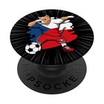 Dabbing Pitbull Czech Republic Soccer Fans Jersey Football PopSockets Swappable PopGrip