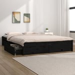 Vidaxl - Cadre de lit avec tiroirs Noir 140x190 cm