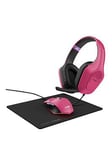 Trust Gxt 790P Tridox 3-In-1  Gaming Bundle - Gaming Headset, Light Up Mouse, Mousepad - Pink