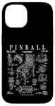 Pinball Arcade Gaming Machine Vintage Gamer Imprimé Brevet Coque pour iPhone 14