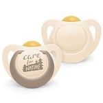NUK for Nature Baby Dummy | 0-6 Months | Sustainable Rubber Soothers | Over 98%