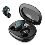 HUAI 9D Stereo Mini Wireless Bluetooth Earphones With Microphone Touch Control Bluetooth Headphones Super Bass Headset For Android IOS (Color : BLACK)
