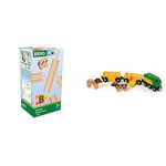 BRIO World - Starter Pack B Wooden Train Track for Kids Age 3 Years and Up & World Farm Train for Kids age 3 years and up compatible with all train sets