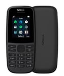 New Nokia 105 Dual SIM Black Unlocked Basic Mobile Phone (Free SIM) 4th Edition