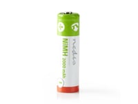 Nedis Banm20hr64b, Laddningsbart Batteri, Aa, Nickel-Metallhydrid (Nimh), 1,2 V, 4 Styck, 2000 Mah