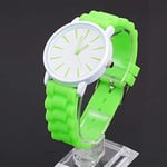 Beilaishi Simple Style Round Dial Jelly Silicone Strap Quartz Watch(Black) replacement watchbands (Color : Green)