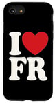 Coque pour iPhone SE (2020) / 7 / 8 J'aime FR I Heart FR Initiales Hearts Art F.R