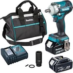 Makita DTW300TX2 18V Li-ion LXT Brushless Impact Driver Complete with 2 x 5.0 Ah Batteries and Charger Supplied in a Tradesman's Holdall