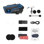 Motorcykel Intercom Hjälm Bluetooth Headset, 10 Ryttare Kommunikation, FM Musik Delning, Enkel förpackning 1 st