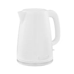 Geepas 1.7L Cordless Electric Kettle | 3000W Textured Premium Kettle with 360° Rotational Base | Concealed Heating, Otter Control l Space Saving Cord Storage & LED Indicator | 2 Year Warranty, White